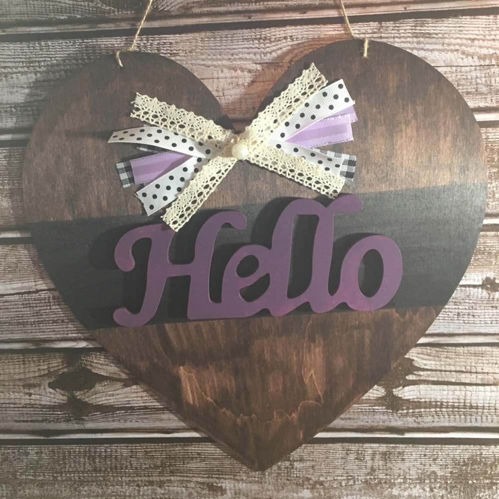 Hello heart wreath